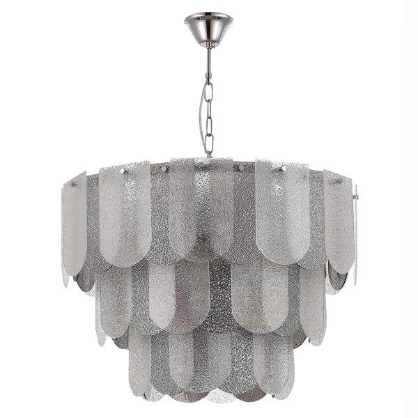 SLE1125-103-12 Светильник подвесной Хром/Прозрачно-Дымчатый E14 12*40W ERZO — изображение 2