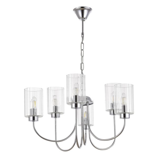 SLE1127-103-06_02W SLE1127-103-06 Светильник подвесной Хром/Прозрачный E14 6*40W TILDA — изображение 2