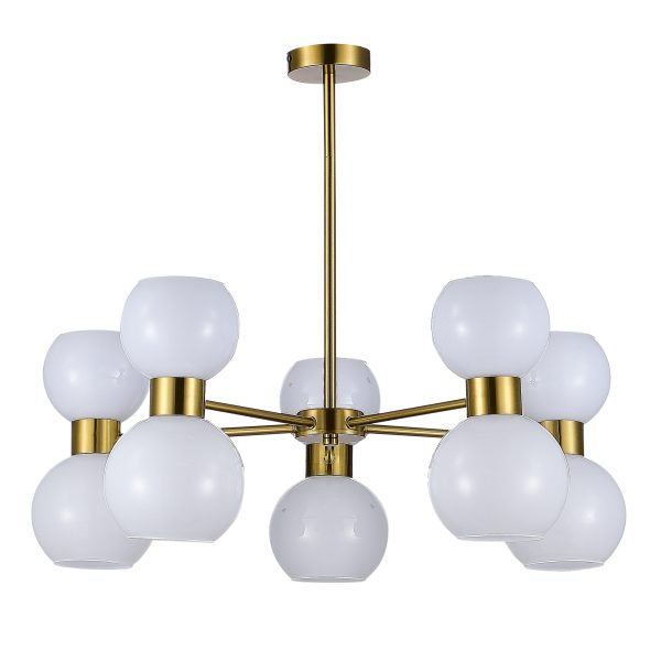 SLE1138-302-10 Светильник потолочный Латунь/Белый E27 10*60W THONET — изображение 2