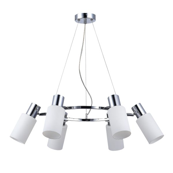 SLE1139-103-06 Светильник подвесной Хром/Белый E14 6*60W GESSI — изображение 2