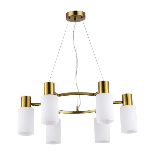 SLE1139-303-06 Светильник подвесной Латунь/Белый E14 6*60W GESSI — изображение 2