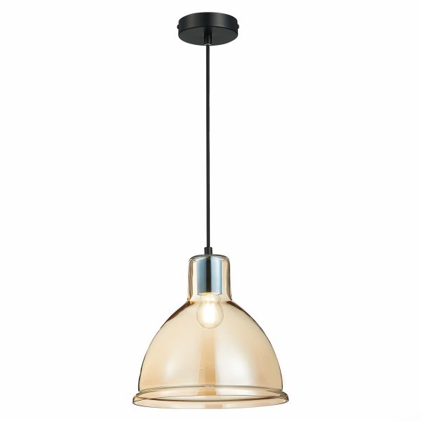 SLE114723-01_01W SLE114723-01 Подвес Черный/Янтарный E27 1*60W BACCHI