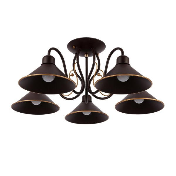 SLE120402-05 Светильник потолочный Темно-коричневый/Черный E27 5*60W CIOLLA — изображение 2