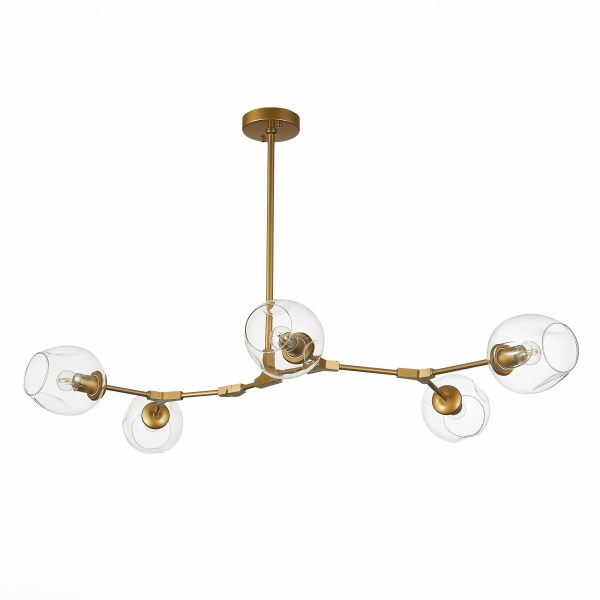 SLE154823-05 Светильник подвесной Золотистый/Прозрачный E27 5*40W RAMETTO — изображение 2