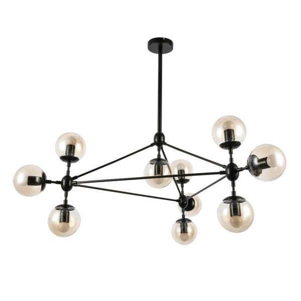 SLE154903-10 Светильник потолочный Черный/Янтарный E27 10*40W LACOTTA — изображение 2