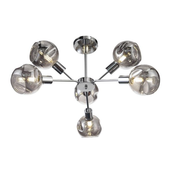 SLE155102-06 Светильник потолочный Хром/Дымчатый E14 6*60W GENTORE — изображение 2