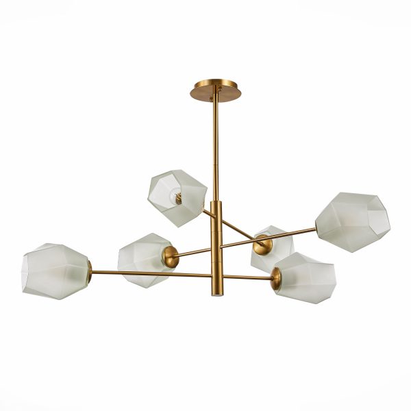 SLE205202-06 Светильник потолочный Латунь/Белый E27 6*60W TERRAMO — изображение 2