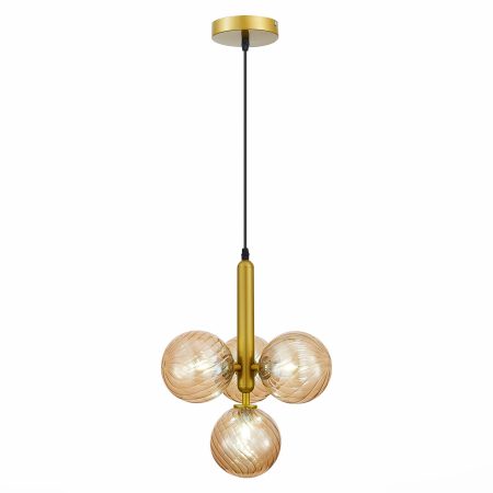 SLE220323-04 Светильник подвесной Золото/Янтарный G9 4*5W 4000K SALERNO