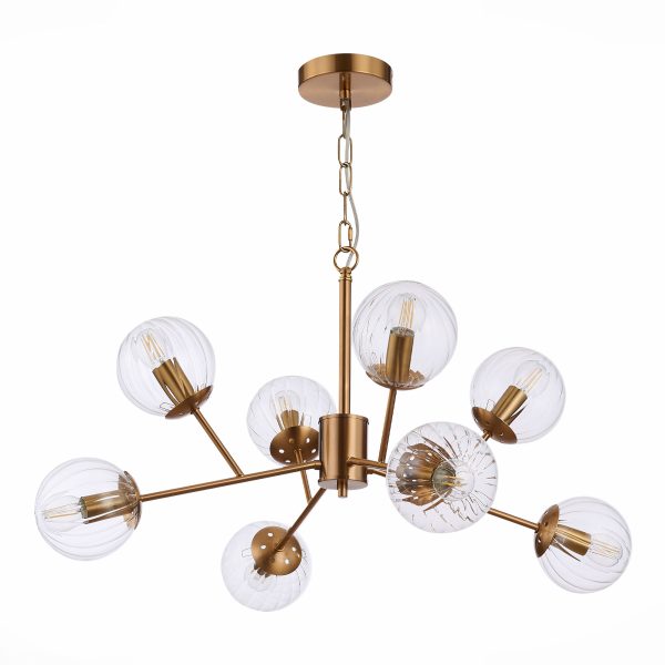 SLE220803-08 Светильник подвесной Латунь/Прозрачный E14 8*40W ANDRIA — изображение 2