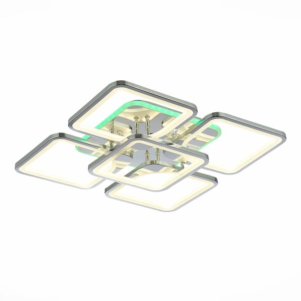 SLE500412-05RGB_01W SLE500412-05RGB Светильник потолочный Хром/Белый LED 1*170W RGB 10W 3000-6000K VALIA