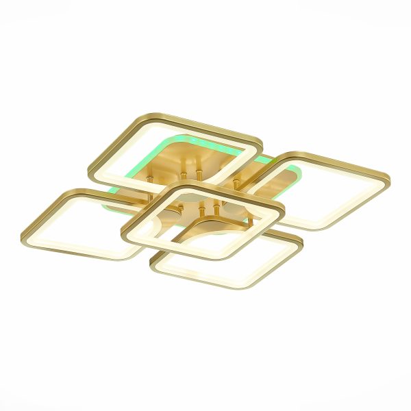 SLE500422-05RGB_01W SLE500422-05RGB Светильник потолочный Золотистый/Белый LED 1*170W RGB 10W 3000-6000K VALIA