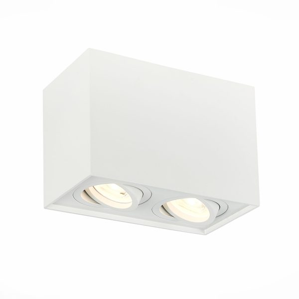 ST109.507.02_01W ST109.507.02 Светильник потолочный Белый GU10 2*50W  L181xW100xH123 220V Без ламп Накладные светильники