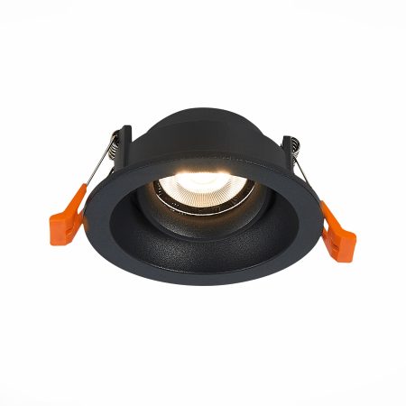 ST208.408.01 Св-к встр. Черный GU10 1*50W  D94xH40 220V Без ламп Встраиваемые светильники