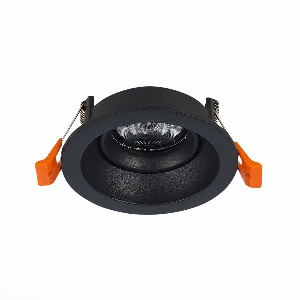 ST208.408.01 Св-к встр. Черный GU10 1*50W  D94xH40 220V Без ламп Встраиваемые светильники — изображение 2