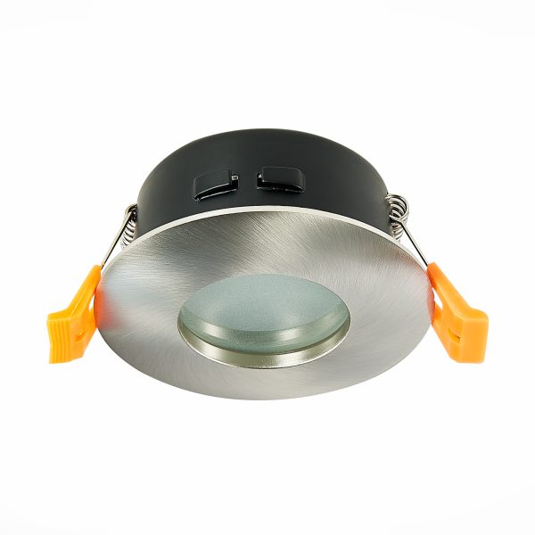 ST213.118.01 Св-к встр. Никель GU10 1*50W  IP44 D84xH50 220V Без ламп Встраиваемые светильники — изображение 2