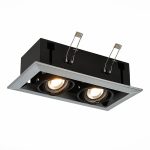 ST250.148.02 Св-к встр. Черный GU10 2*50W L245xW126xH70 220V Без ламп Встраиваемые светильники