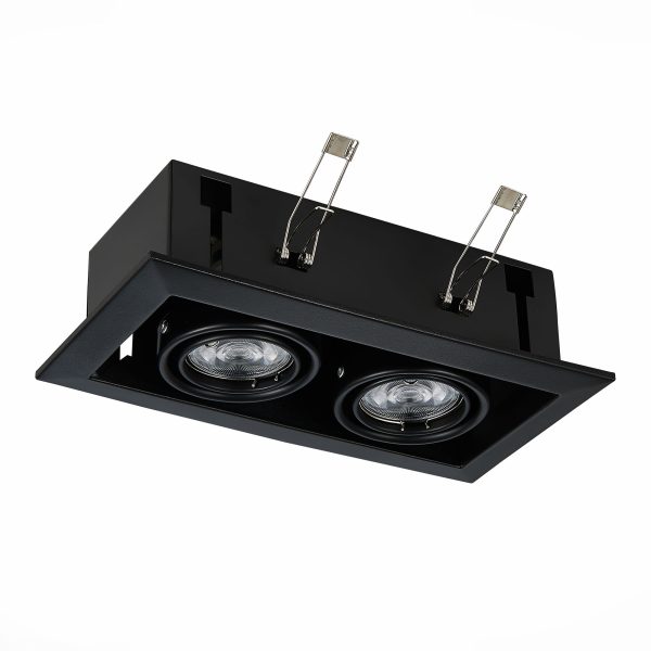 ST250.448.02 Св-к встр. Черный GU10 2*50W  L245xW126xH70 220V Без ламп Встраиваемые светильники — изображение 2