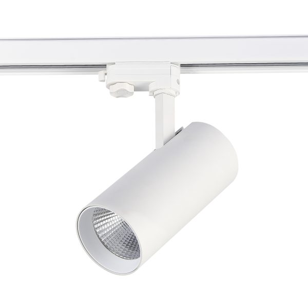 ST661.536.40_02W ST661.536.40 Св-к трек. Белый LED 1*40W 3000K 3 200Lm Ra>90 38° IP20 L190xW85xH265 165-265V Трехфазная трековая система