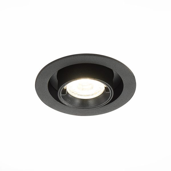 ST702.348.12_01W ST702.348.12 Св-к встр. Черный LED 1*12W 4000K 900Lm Ra80 24° IP20 D90xH92 180-240V Встраиваемые светильники