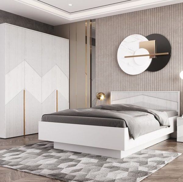 Шкаф «Оливия 1» 4Д КМК 0971.20, белый/ясень белый текстурный — изображение 3