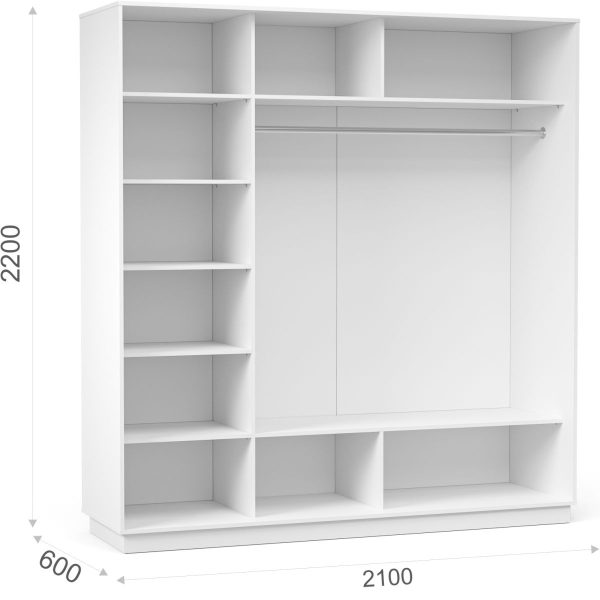 Шкаф-купе Тетрис 210/220 ДДД, Белый жемчуг — изображение 3
