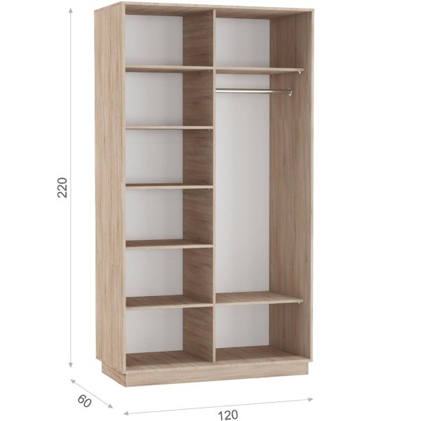 Шкаф-купе Тетрис 120/220 ДД, Дуб сонома — изображение 3