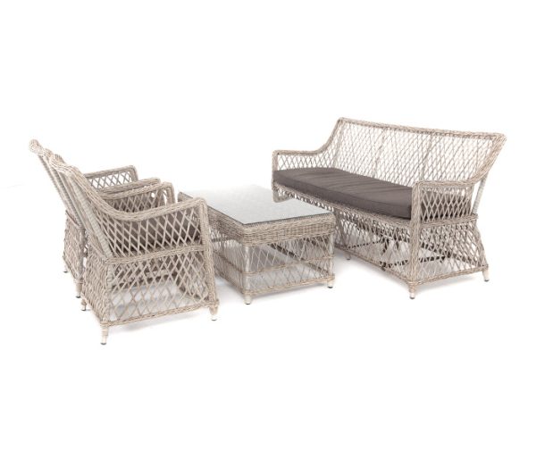 "Асти" лаунж-зона из искусственного ротанга на 4 персоны, цвет бежевый — изображение 5