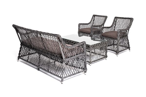"Асти" лаунж-зона из искусственного ротанга на 4 персоны, цвет графит — изображение 3