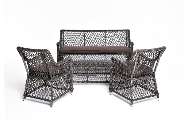 "Асти" лаунж-зона из искусственного ротанга на 4 персоны, цвет графит — изображение 4