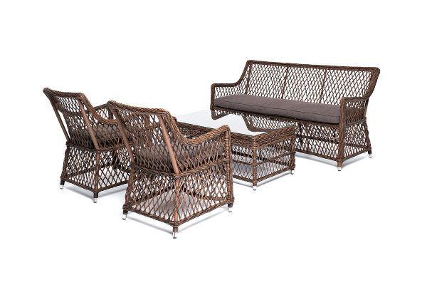 "Асти" лаунж-зона из искусственного ротанга на 4 персоны