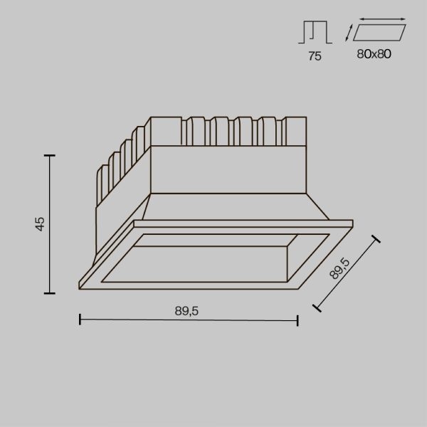 Встраиваемый светильник Technical DL056-8W3-4-6K-B — изображение 2