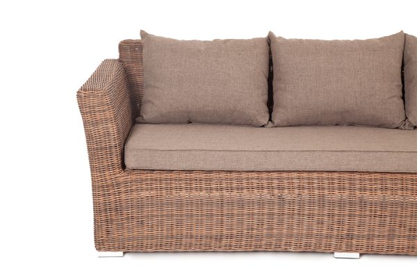 "Капучино" диван из искусственного ротанга трехместный, цвет коричневый — изображение 4