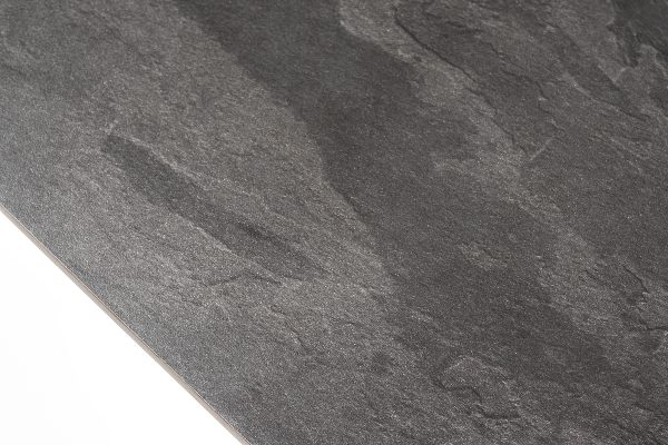 "Каффе" обеденный стол из HPL 140х70см, цвет "серый гранит", подстолье двойное черное чугун — изображение 5