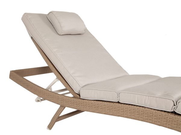 "Лиссабон" шезлонг из искусственного ротанга, цвет соломенный — изображение 3