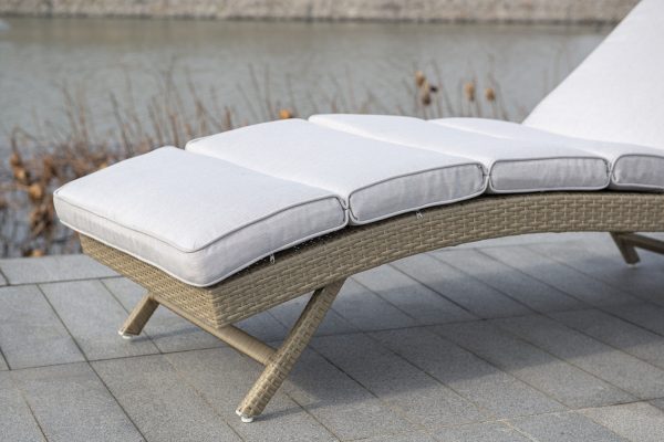 "Лиссабон" шезлонг из искусственного ротанга, цвет соломенный — изображение 5