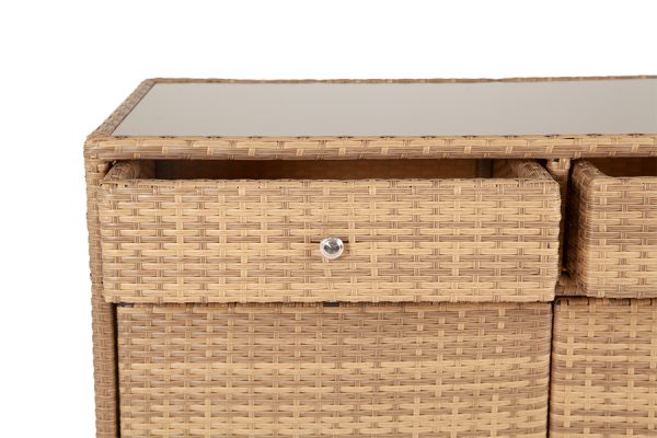 "Мальта" тумба плетеная из искусственного ротанга, цвет соломенный — изображение 3
