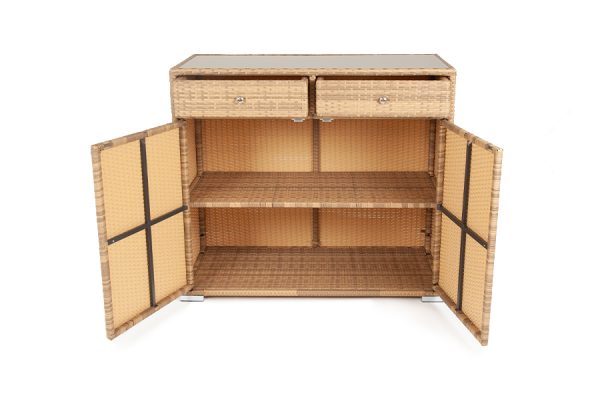 "Мальта" тумба плетеная из искусственного ротанга, цвет соломенный — изображение 4