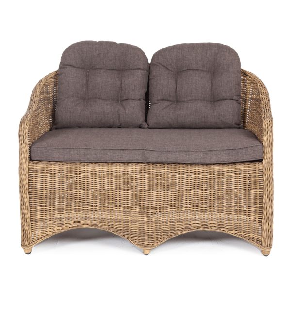 "Равенна" диван двухместный плетенный из ротанга, цвет соломенный — изображение 3