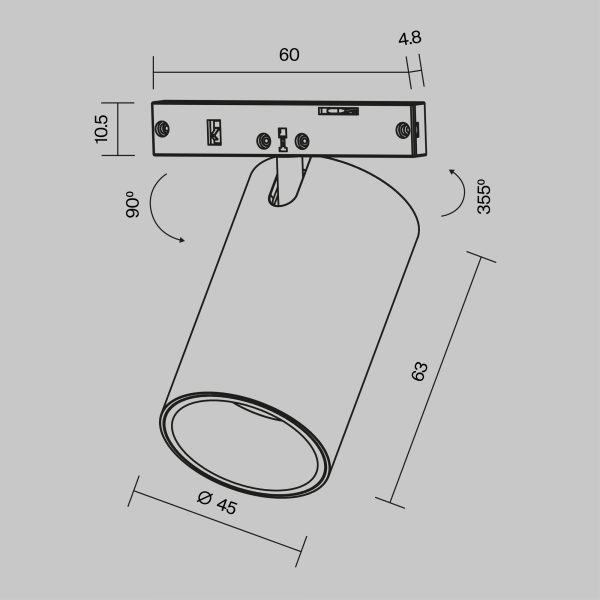 Трековый-светильник-Technical-TR187-1-9W4K-M-BW-1 Трековый светильник Technical TR187-1-9W4K-M-BW — изображение 2