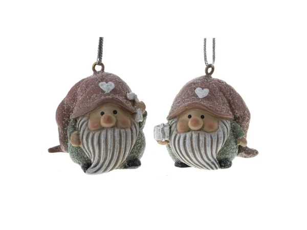 Елочное украшение Гном без подарка розовый — изображение 3