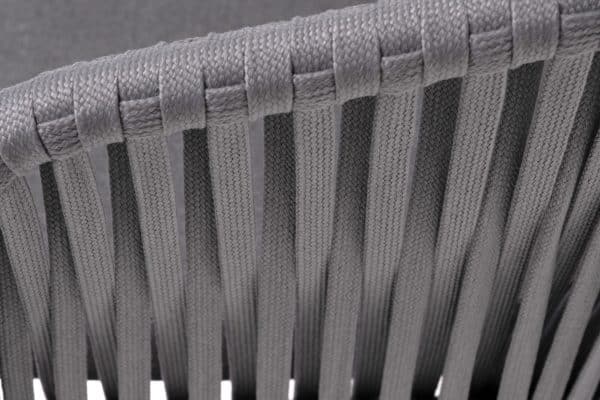 "Бордо" стул плетеный из роупа, каркас алюминий темно-серый (RAL7024) муар, роуп серый 15мм, ткань темно-серая 027 — изображение 5