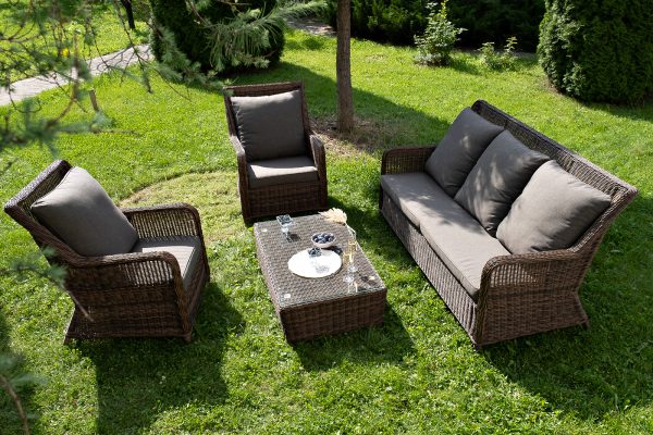 "Гляссе" лаунж-зона из искусственного ротанга, цвет коричневый — изображение 3