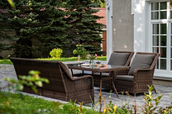 "Гляссе" обеденная группа из искусственного ротанга, цвет коричневый — изображение 3