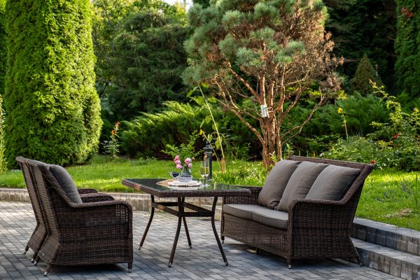 "Гляссе" обеденная группа из искусственного ротанга, цвет коричневый — изображение 4