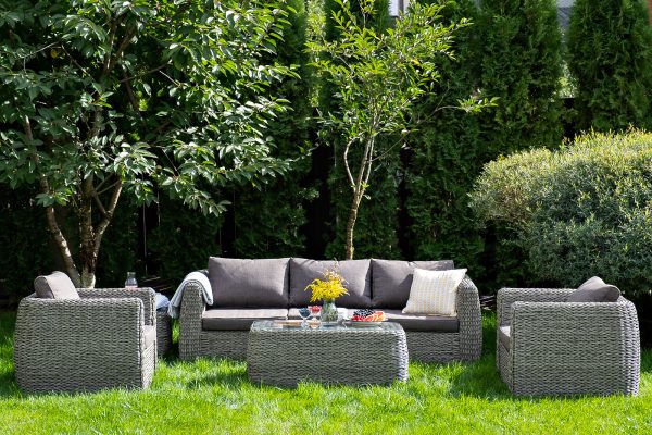 "Кальяри" журнальный столик из искусственного ротанга (гиацинт), цвет серый — изображение 3