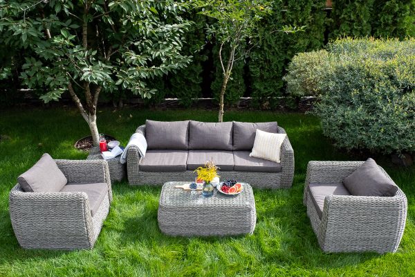 "Кальяри" журнальный столик из искусственного ротанга (гиацинт), цвет серый — изображение 5