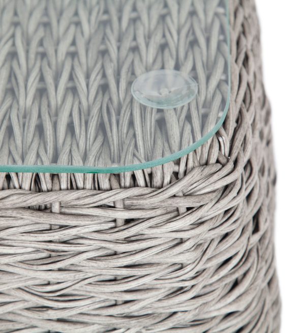 "Кальяри" кофейный столик из искусственного ротанга (гиацинт), цвет серый — изображение 3