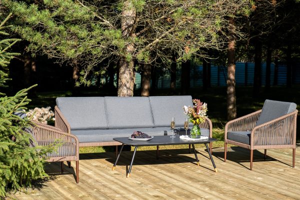 "Канны" лаунж-зона 5-местная плетеная из роупа (веревки), роуп коричневый — изображение 3