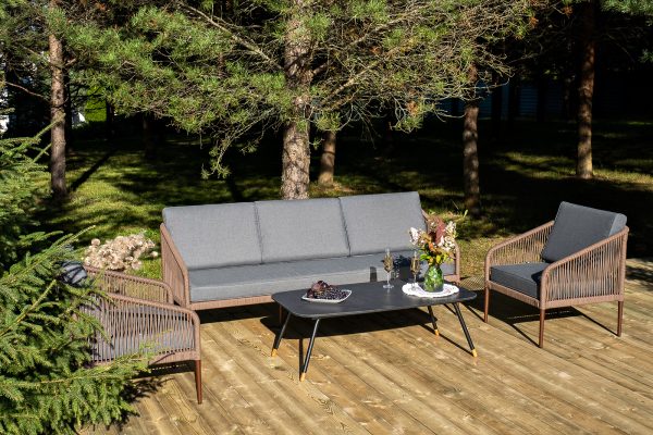 "Канны" лаунж-зона 5-местная плетеная из роупа (веревки), роуп коричневый — изображение 4