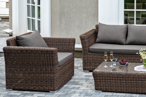 "Капучино" лаунж-зона из искусственного ротанга, цвет коричневый — изображение 3